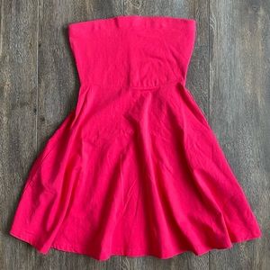 Express Hot Pink Strapless Dress